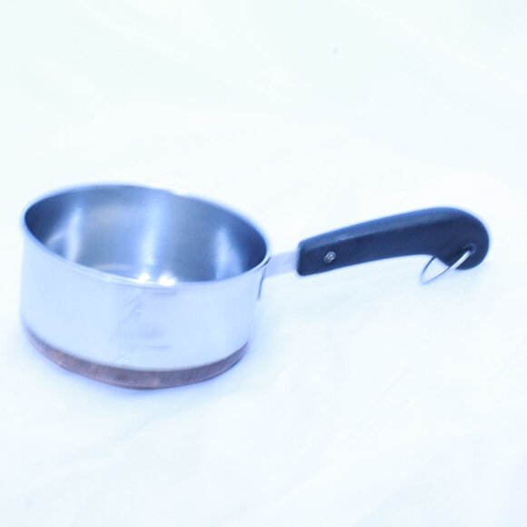 Revere Ware 1801 Copper Bottom 1/2 Cup Measuring Cup - Mini Saucepan 1/4 & 1/2 - Picture 1 of 8